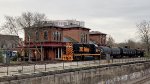 AB 4005 passes the historic depot.